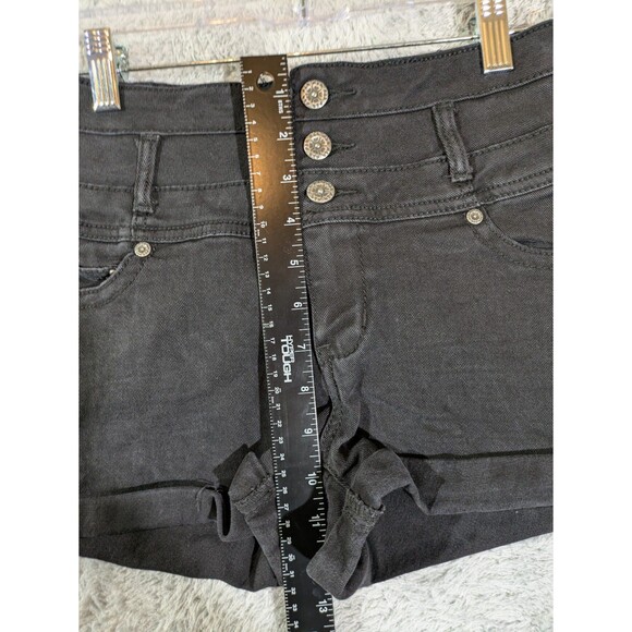 1st kiss black shorts high rise button fly size 7 - Picture 3 of 8